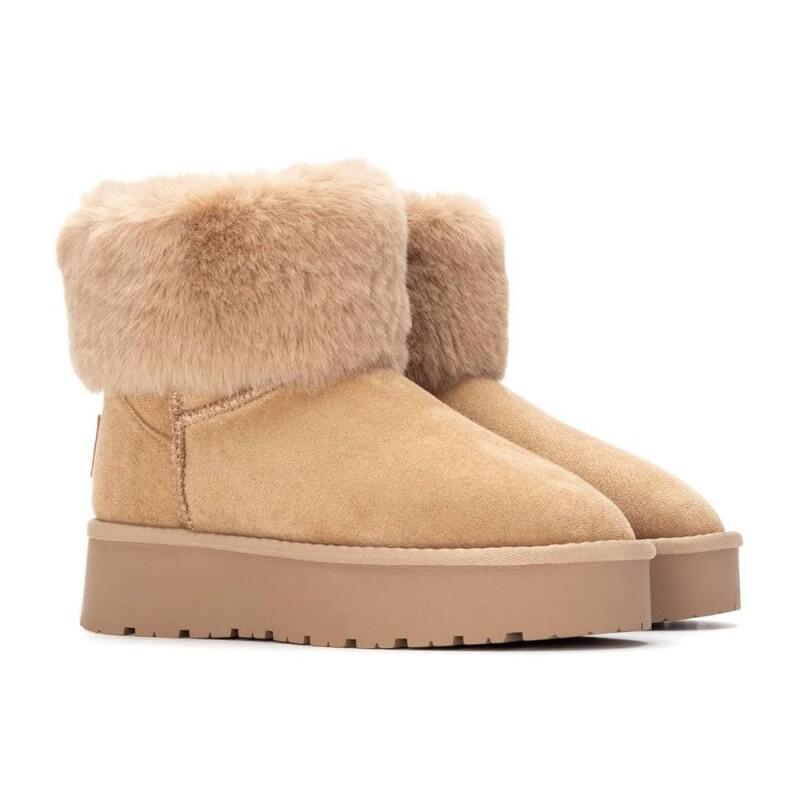 Platte Enkellaarzen Dames Xti  Beige 3/4