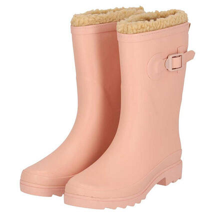 Bottes de pluie femme - Fausse fourrure - 100 % caoutchouc - Doublées