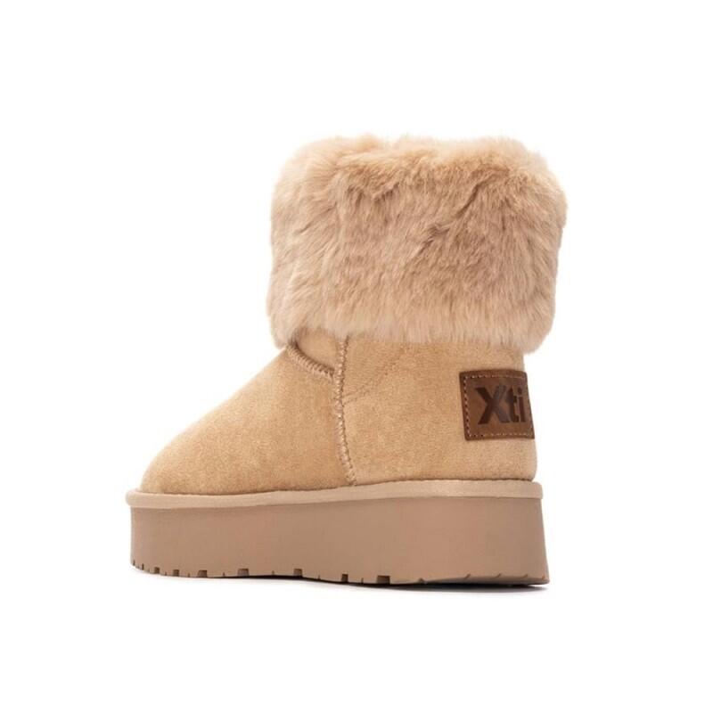 Platte Enkellaarzen Dames Xti  Beige 4/4
