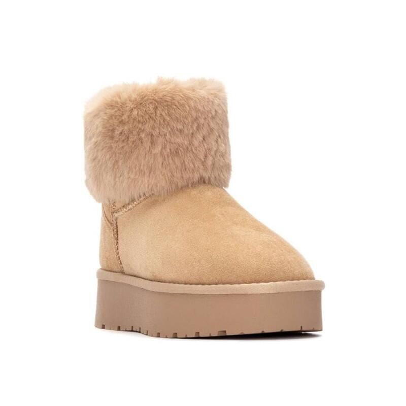 Platte Enkellaarzen Dames Xti  Beige 2/4