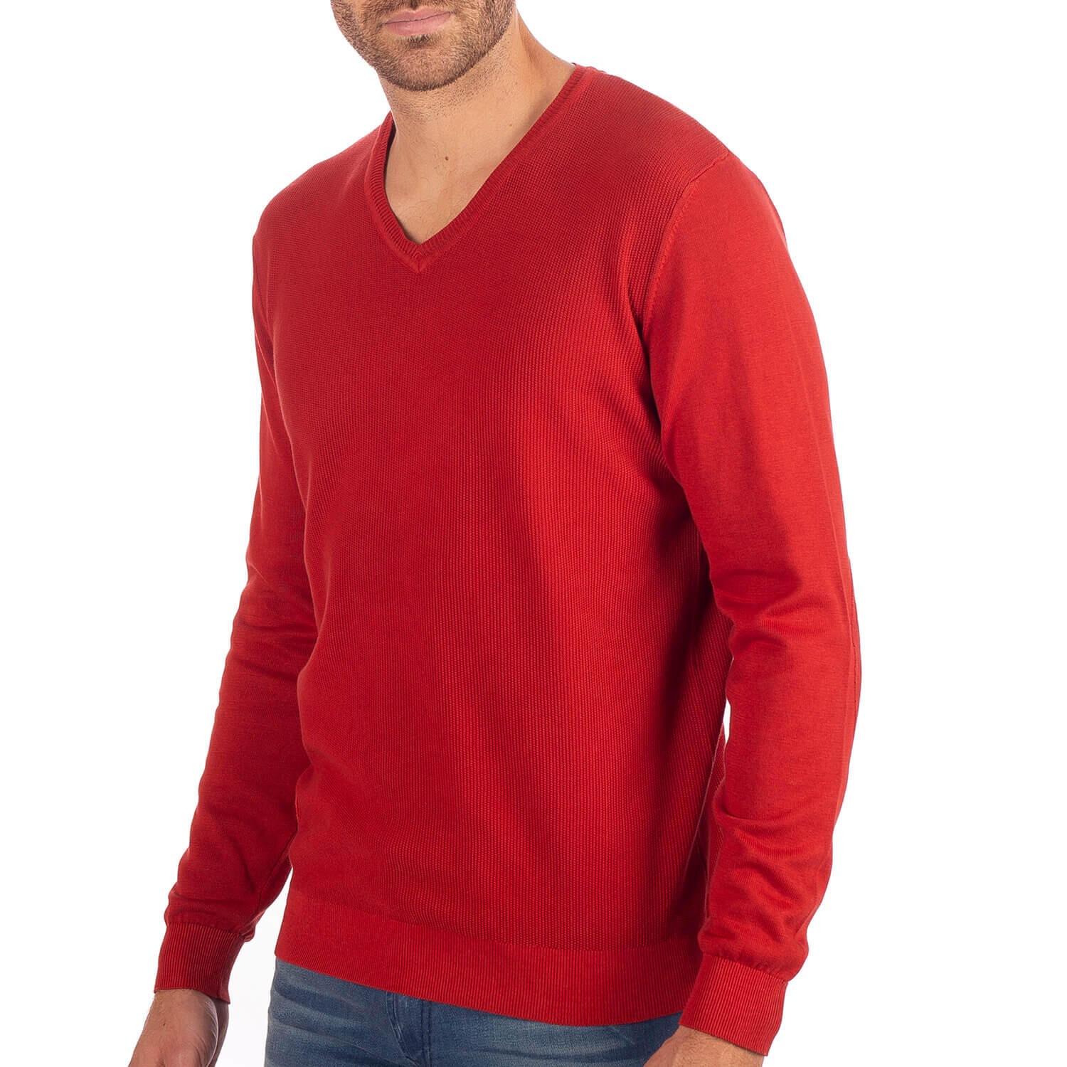 Pull col V nid d'abeille homme 5/5