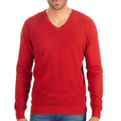 Pull col V nid d'abeille homme