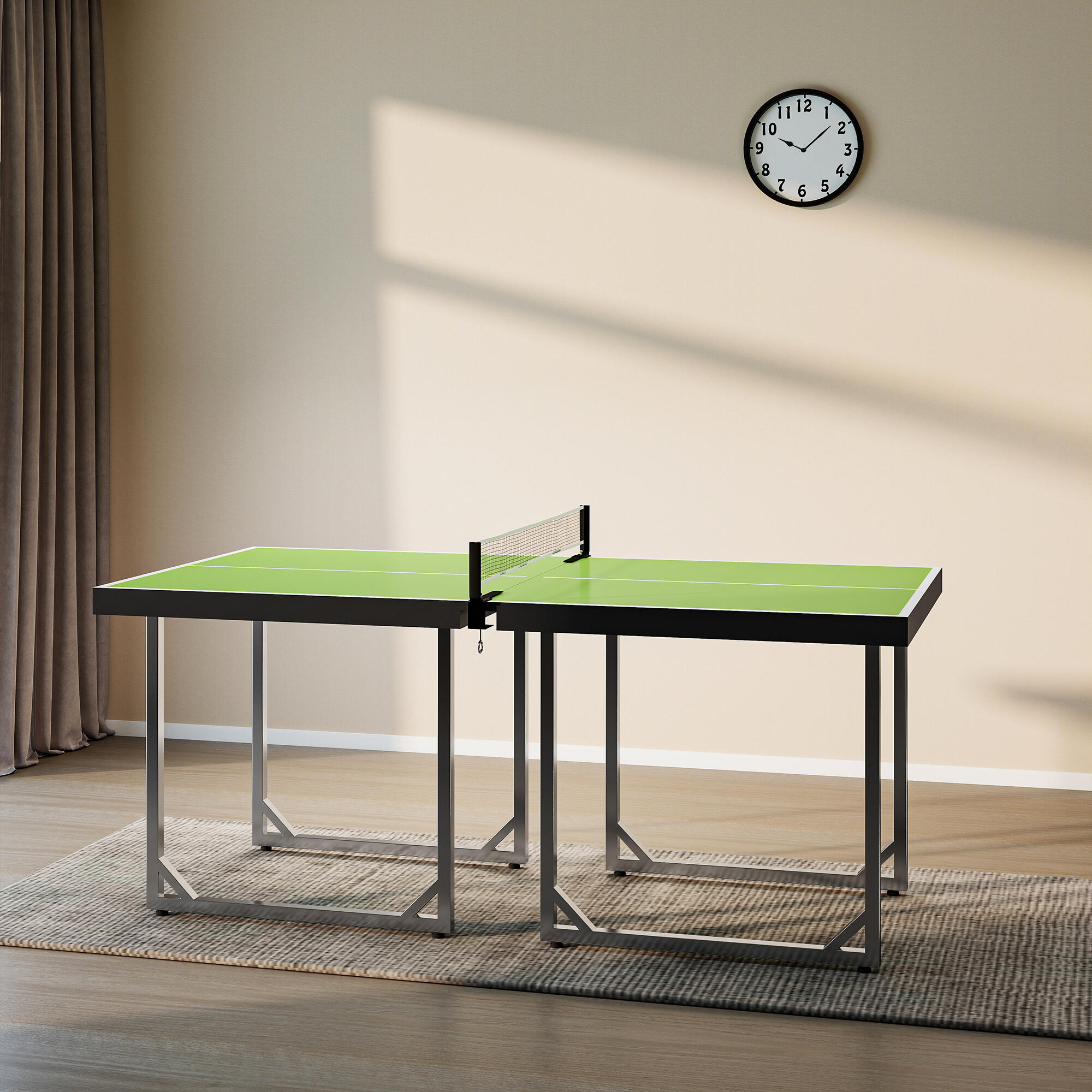 Mesa de ping pong dobrável 182x91x76 cm verde HOMCOM 4/5