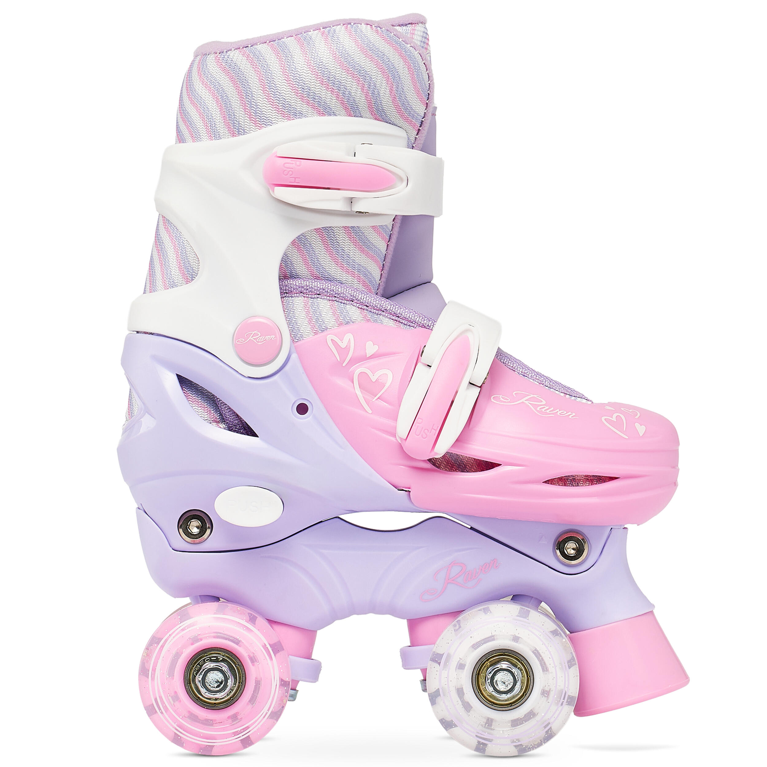 RAVEN Lia Inline skates of Loret Rolschaatsen voor kinderen, verstelbaar met led-wiel, Loret, maat 30-33 (18-20,5 cm