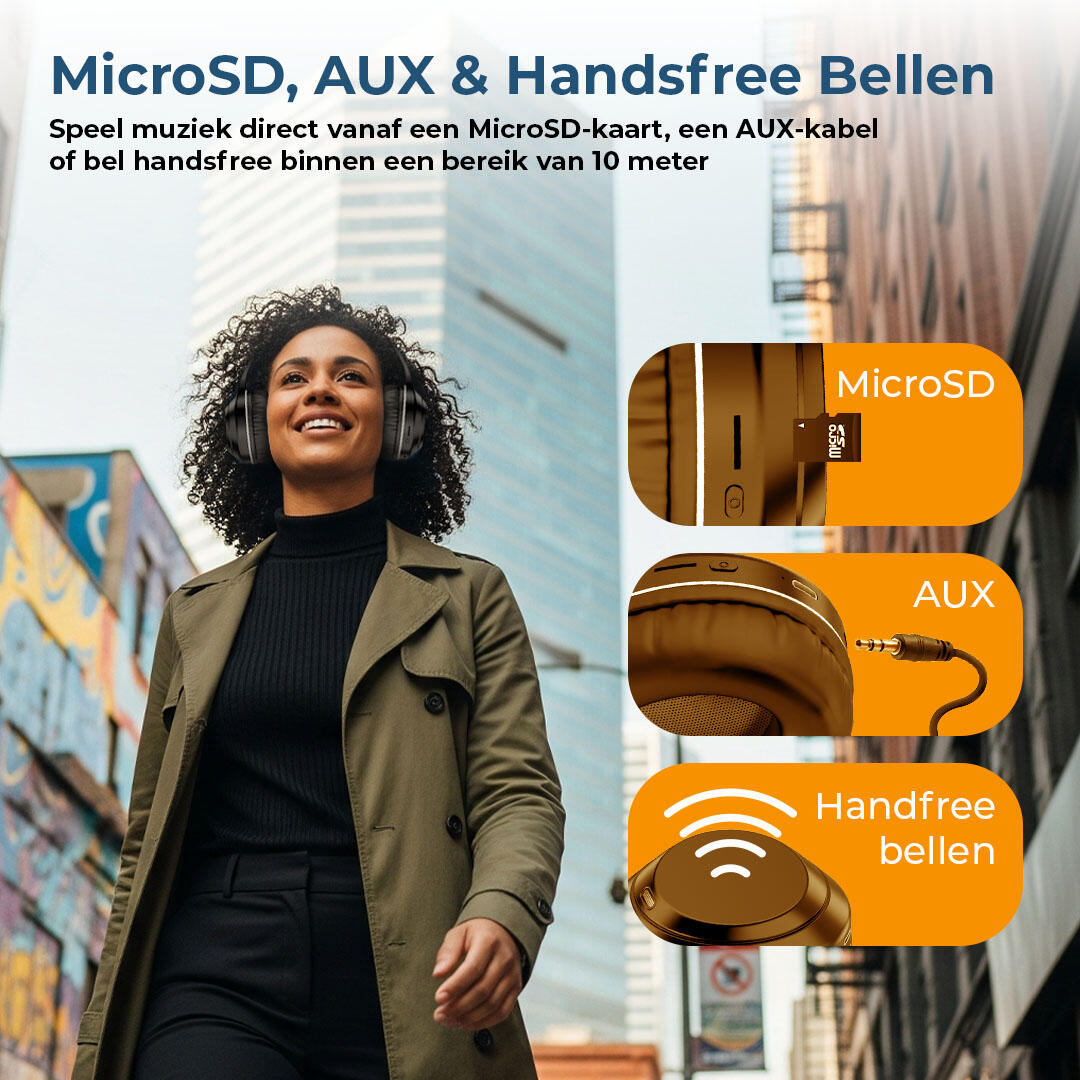 Headphone - Koptelefoon - Active Noise Cancelling -Bluetooth - AUX input- BTN211 5/7