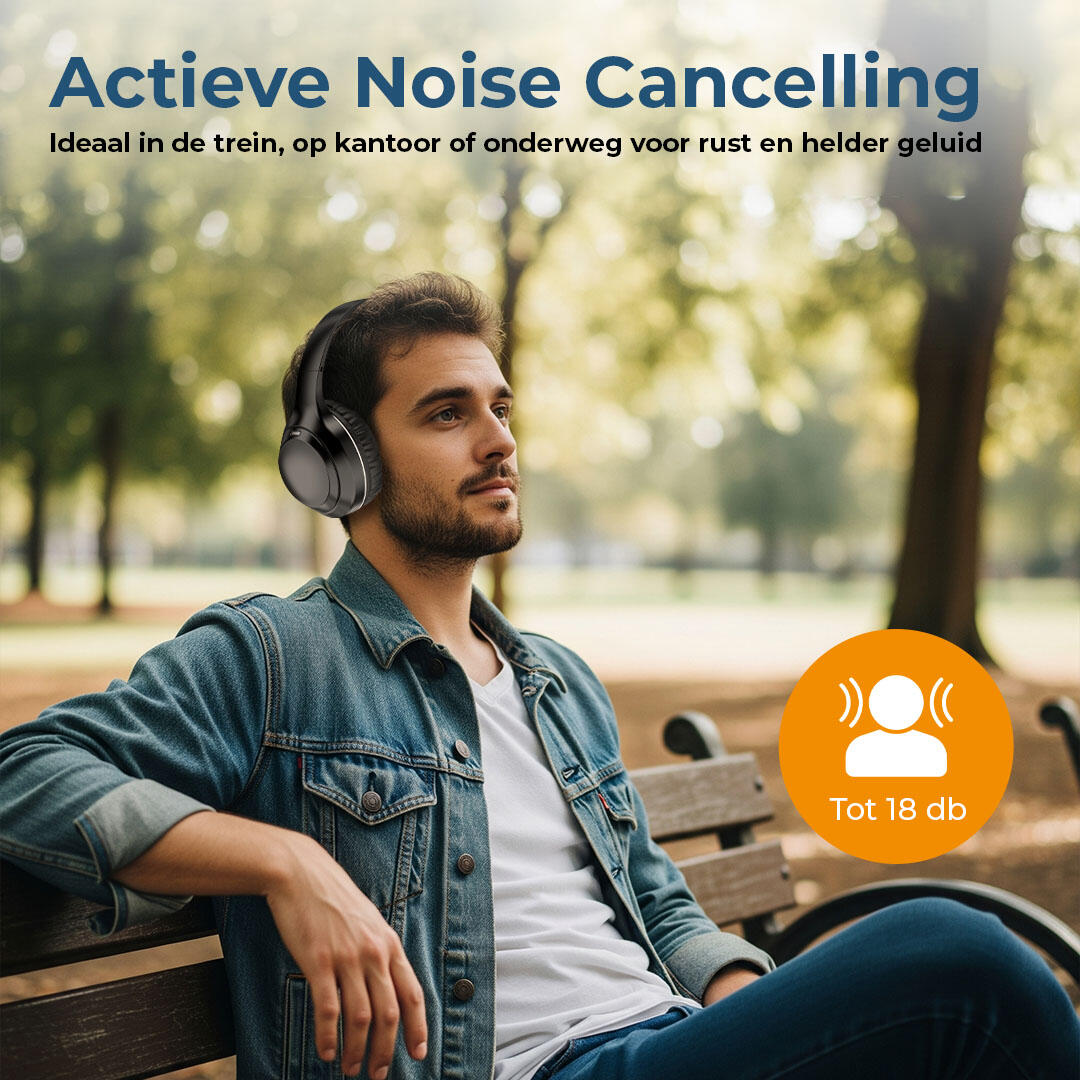 Headphone - Koptelefoon - Active Noise Cancelling -Bluetooth - AUX input- BTN211 4/7