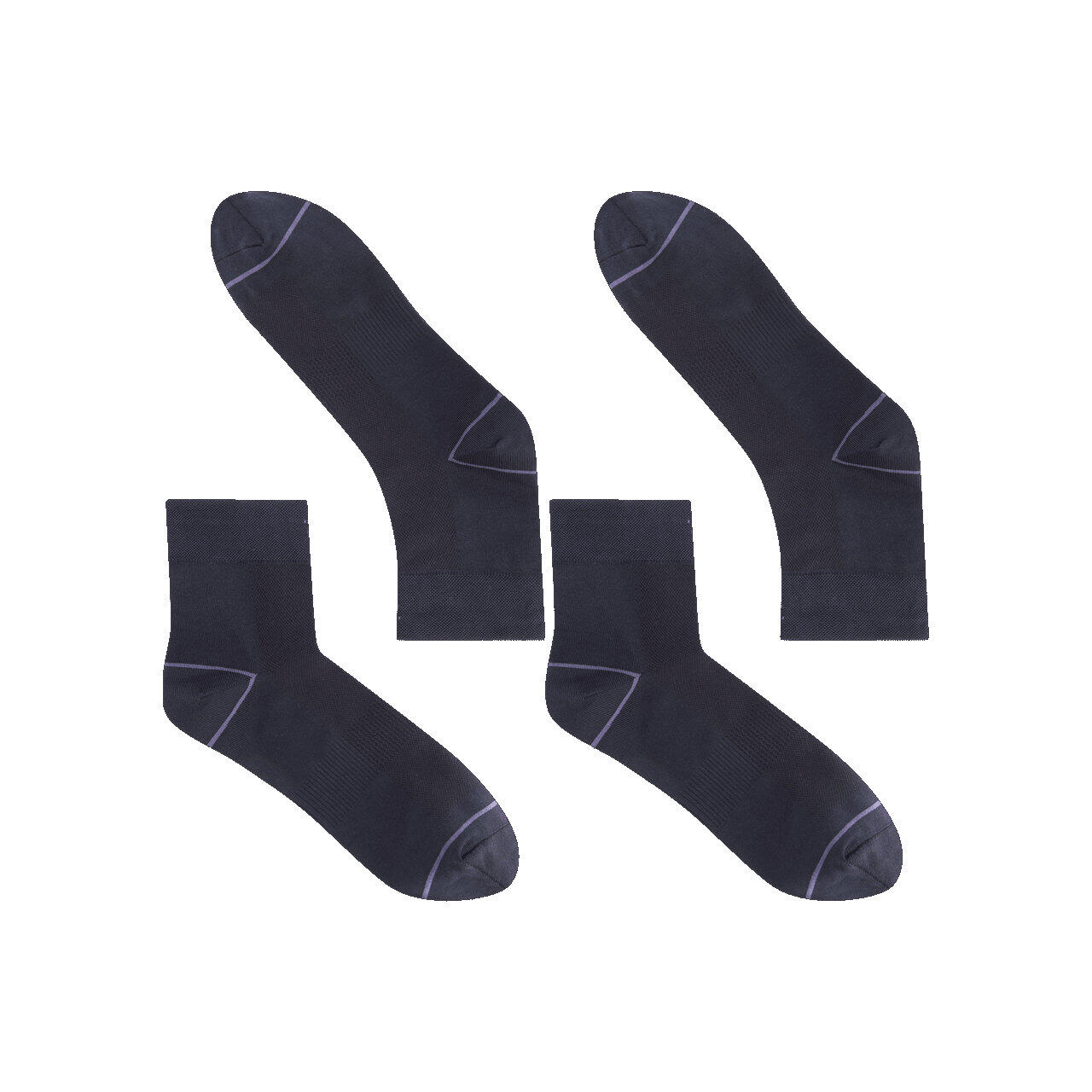 Lot de 2 Paires de Socquettes CombiFeet Noir 4/4