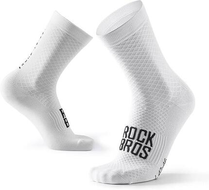 ROCKBROS Road to Sky Chaussettes Vélo Respirantes Longues Unisexes S Blanc