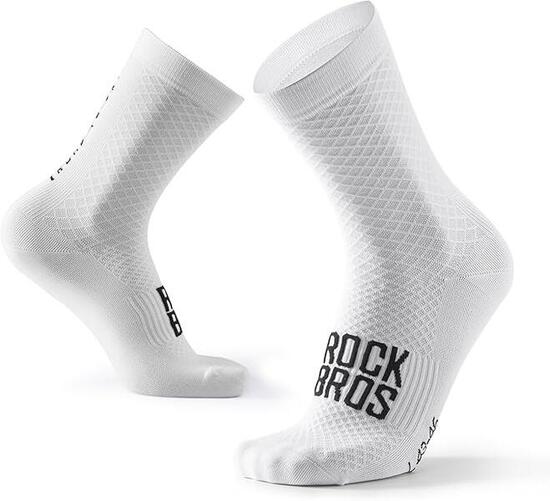 ROCKBROS Road to Sky Chaussettes Vélo Respirantes Longues Unisexes S Blanc