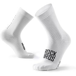 ROCKBROS Road to Sky Chaussettes Vélo Respirantes Longues Unisexes M Blanc