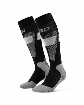 CEP Ski Merino Socks Tall III, Black/Grey
