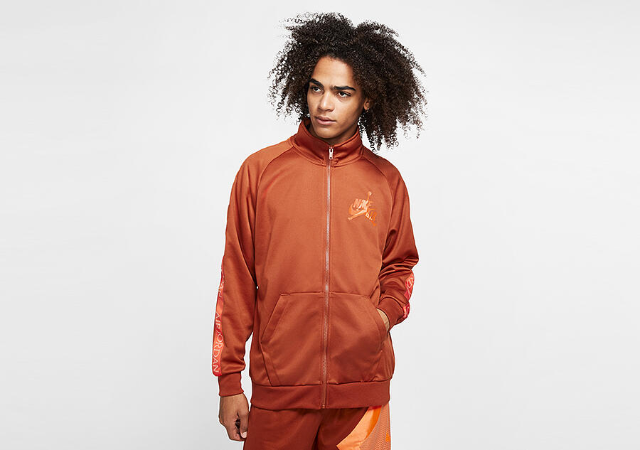Kurtka męska nike air jordan classics warm-up tricot jacket dark russet