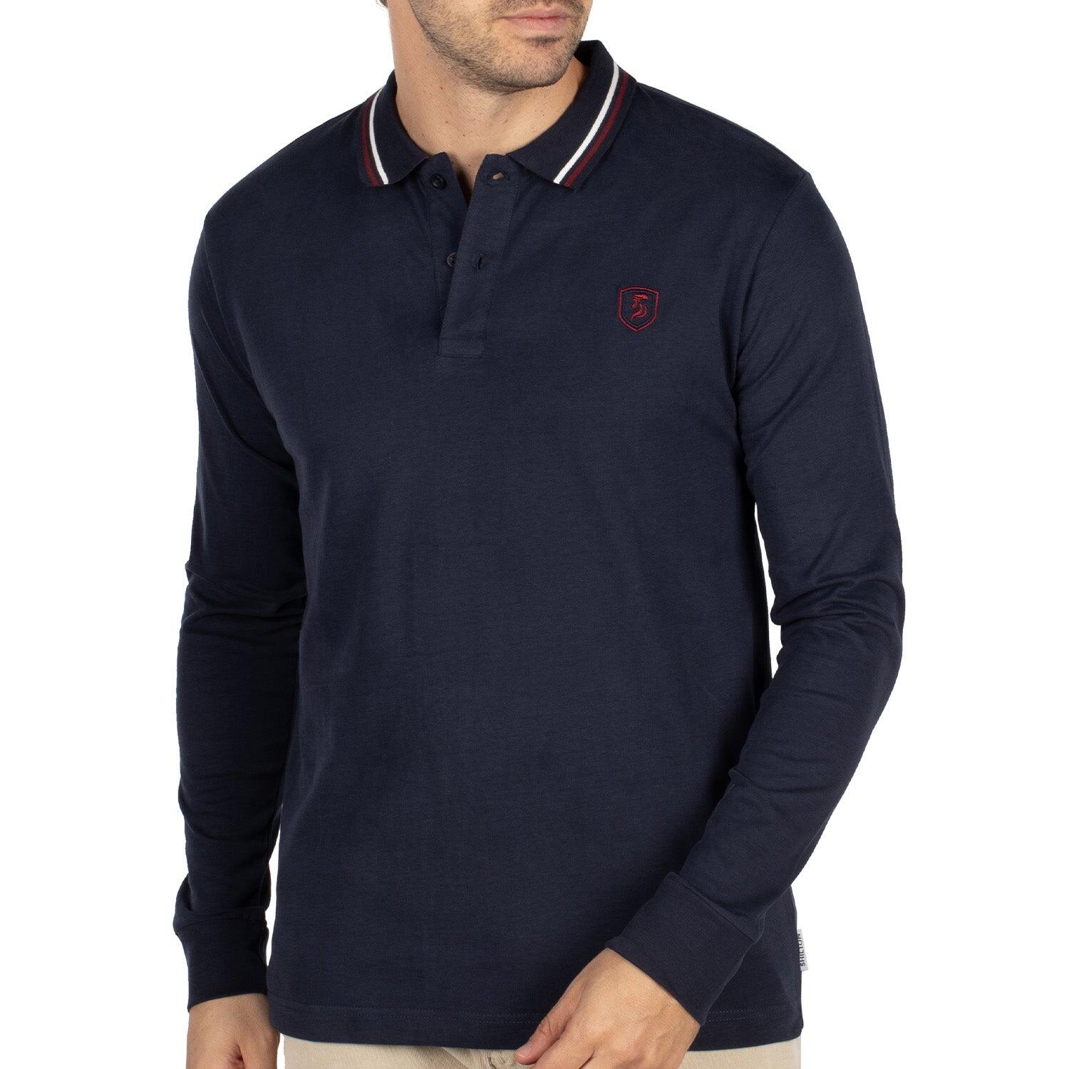 Shilton - Polo Basic Uni Homme - Polo Manches Longues - Bleu - Decathlon