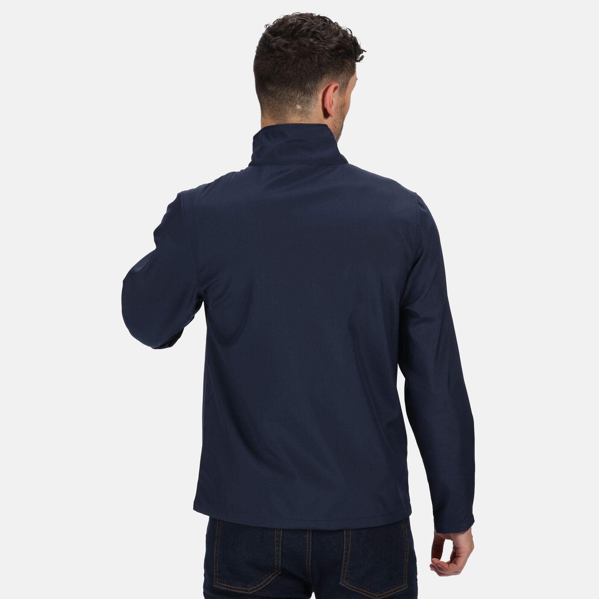 Classic Mens Water Repellent Softshell Jacket (Navy) 3/4
