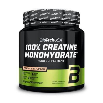 100% creatine monohydraat - 300g perzikthee biotech usa