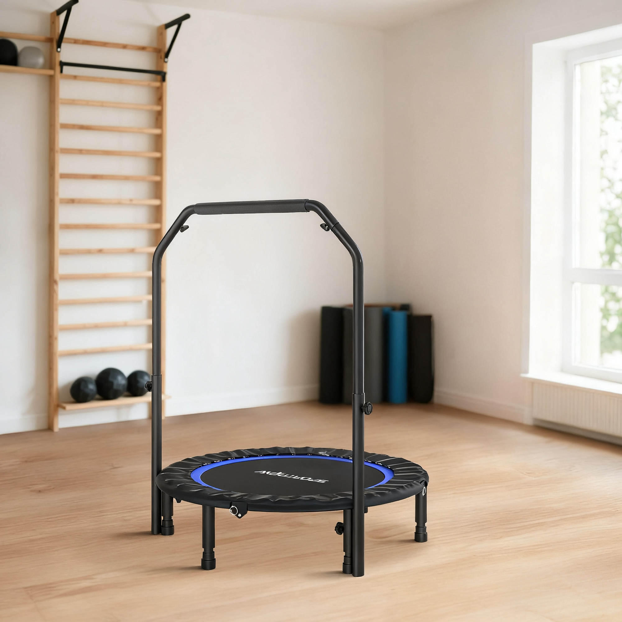 SPORTNOW Trampolim de Fitness Ø102 cm Trampolim Dobrável 2/5