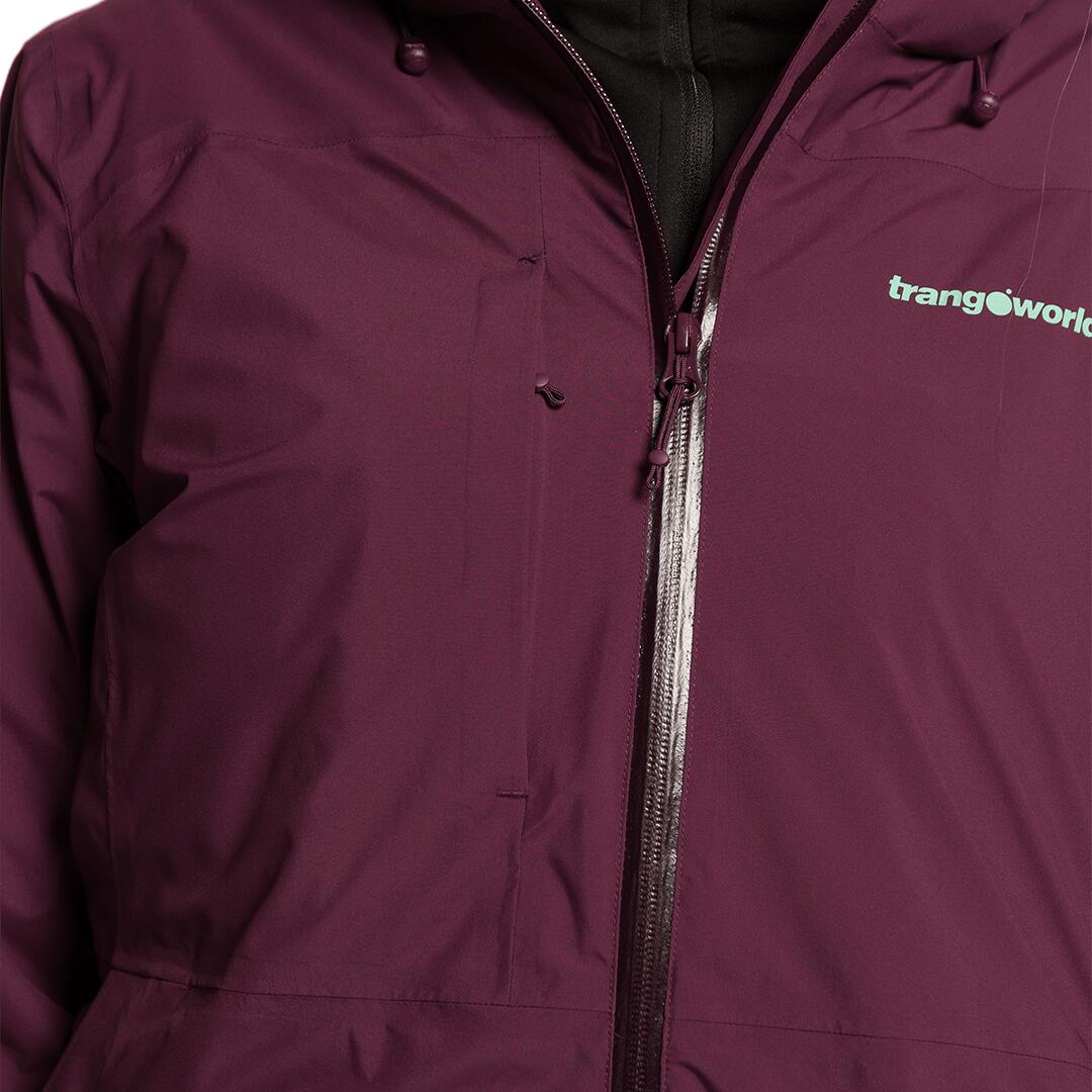 Chaqueta 3 en 1 para Mujer Trangoworld Lohra complet Morado/Negro Impermeable 6/7