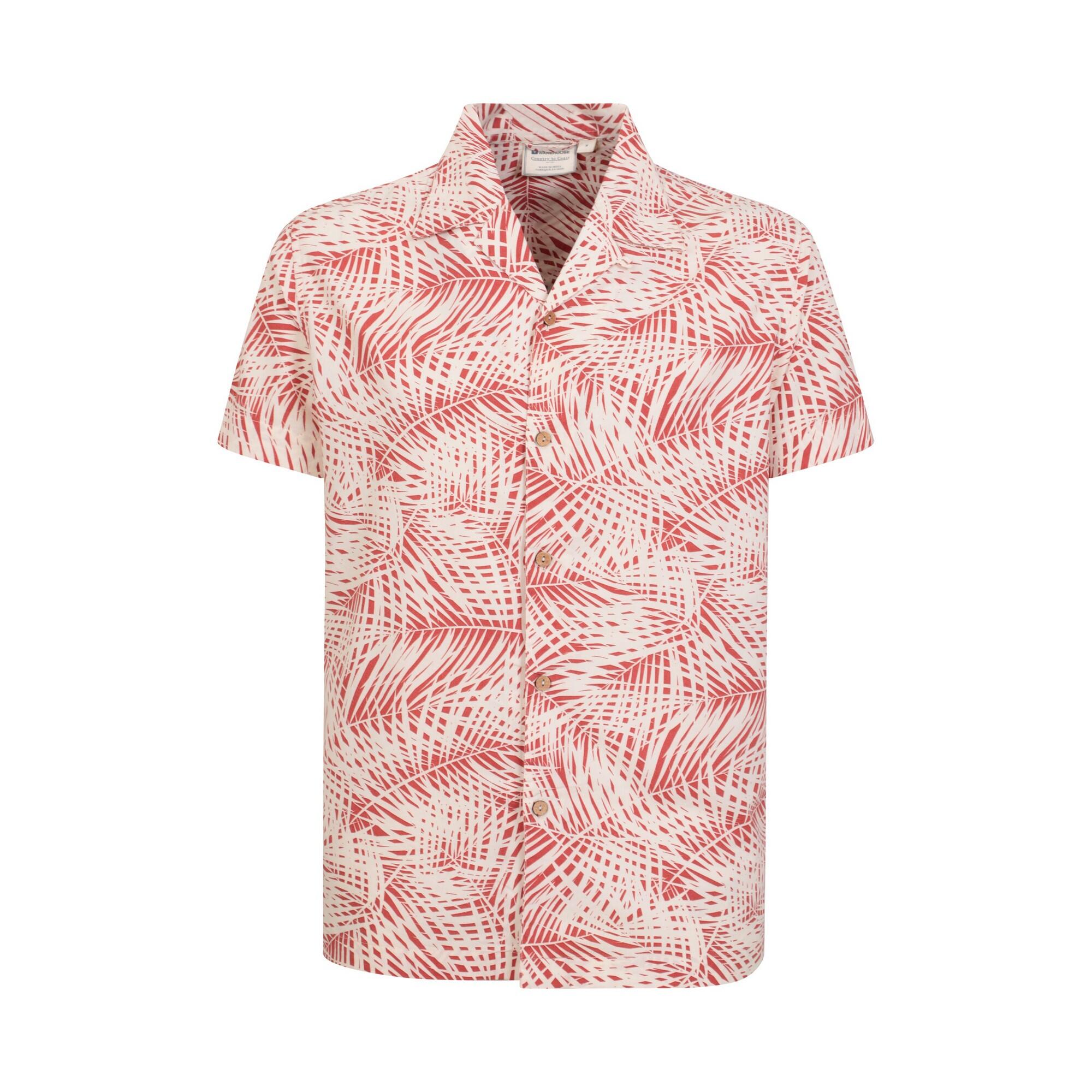 MOUNTAIN WAREHOUSE Camicia Spiaggia Foglia Di Palma Uomo Mountain Warehouse Rosso Scuro Bianco