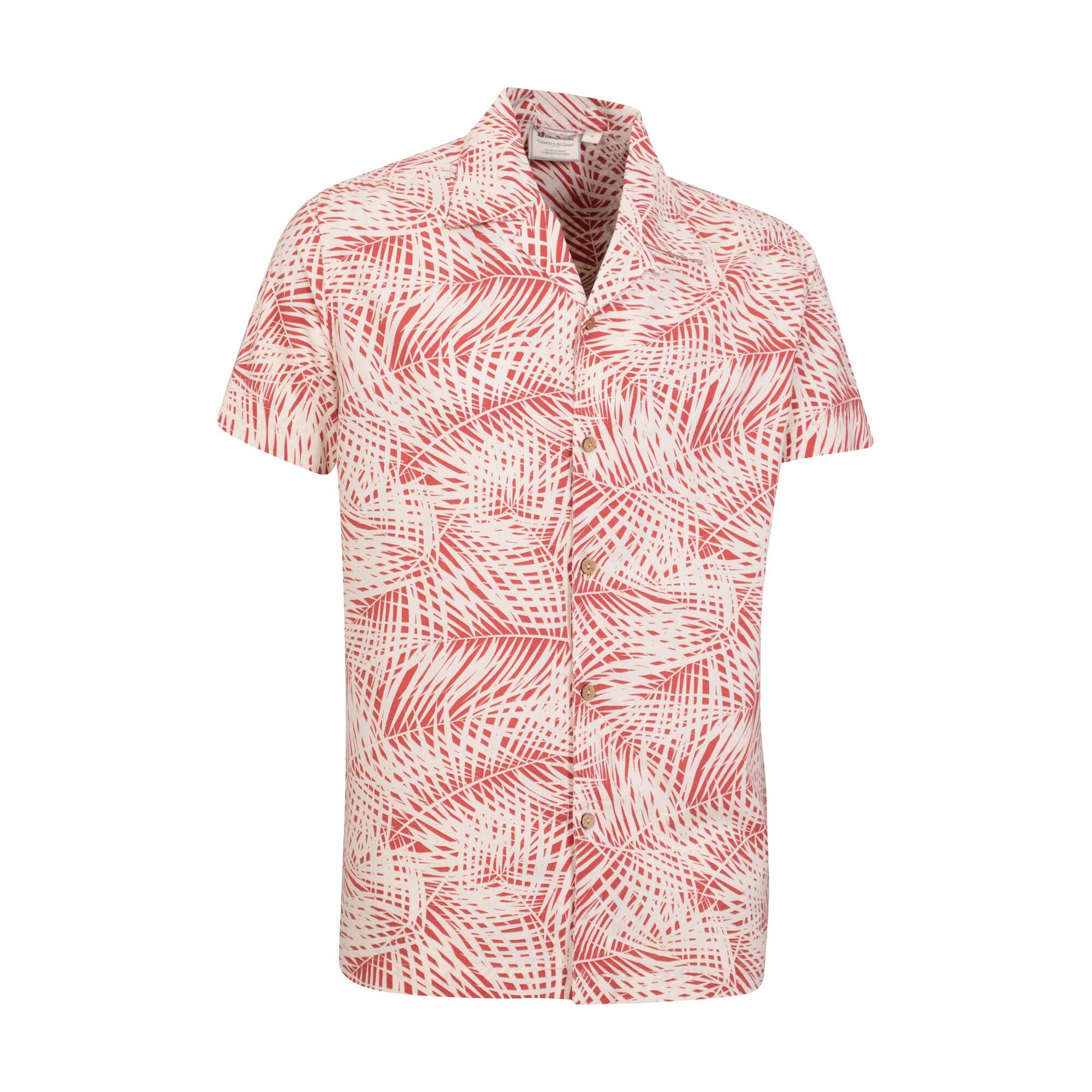 Camicia Spiaggia Foglia Di Palma Uomo Mountain Warehouse Rosso Scuro Bianco 4/4