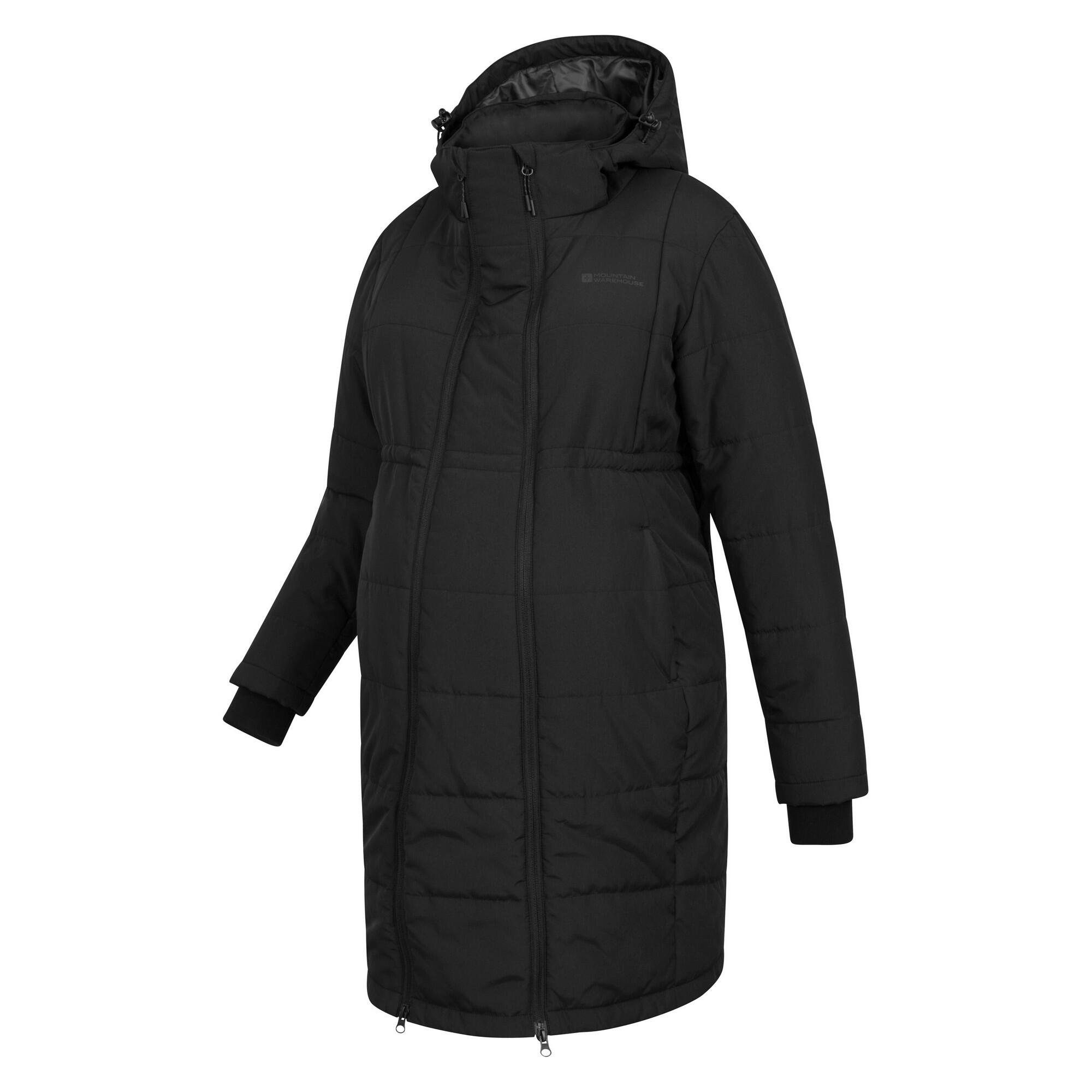"Amethyst" Steppjacke für Umstandskleidung Damen Schwarz 3/4