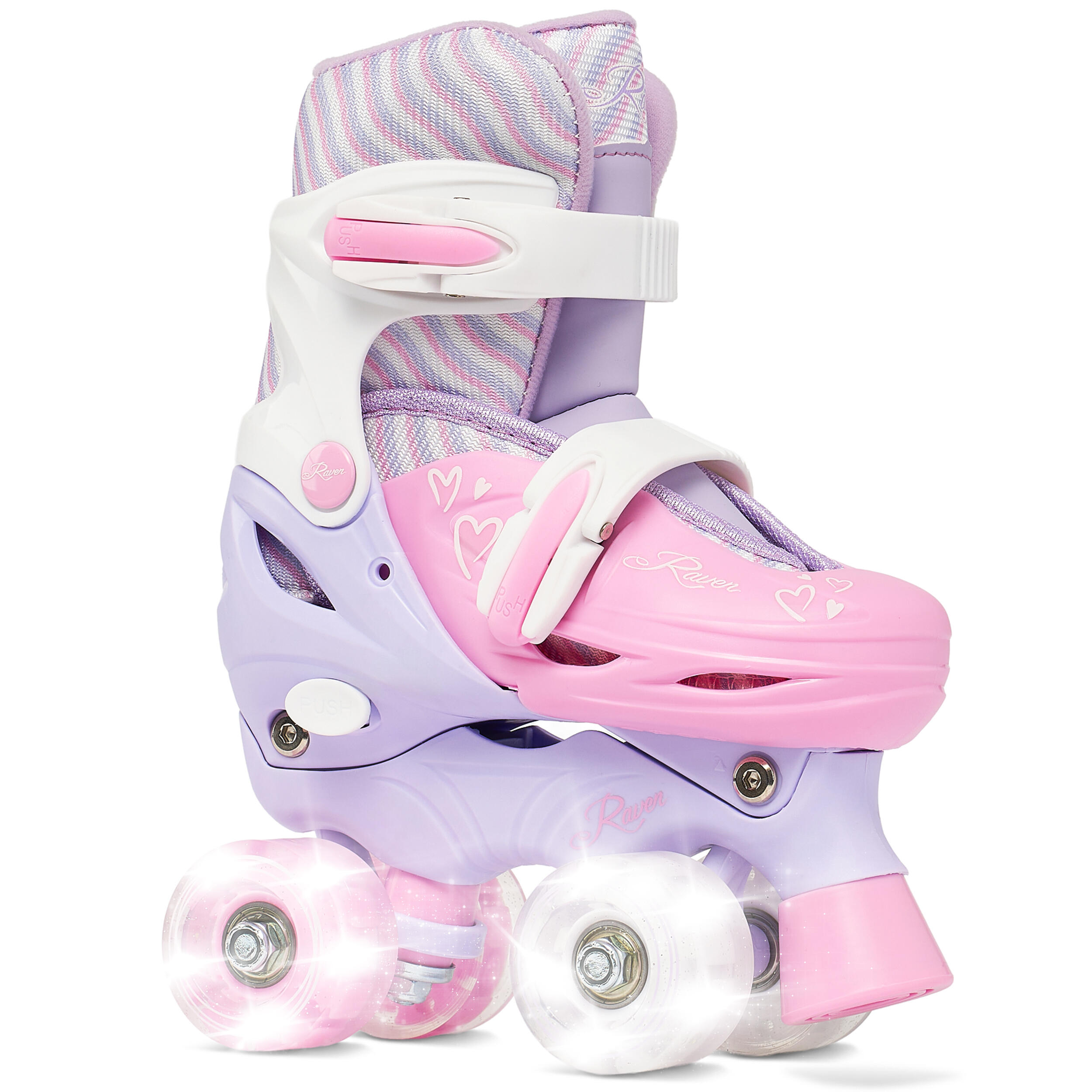 RAVEN 2in1 Schlittschuhe Inline Skates Inliner für Kinder Mädchen verstellbar (Caramell, 26-29 (16,5cm-18,5cm