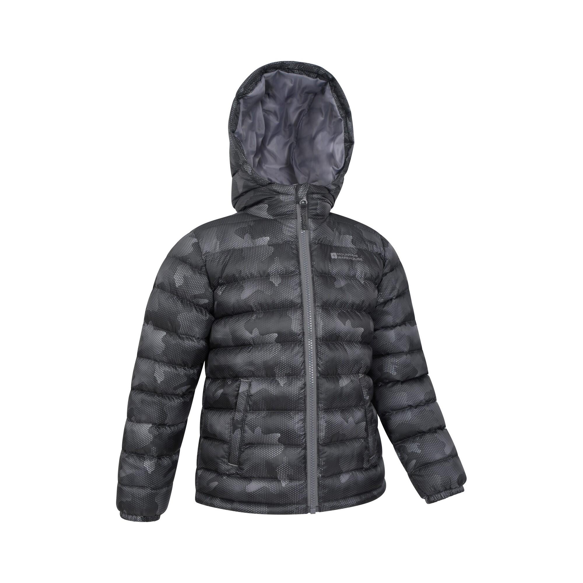 Childrens/Kids Seasons Camouflage Padded Jacket (Black) 3/4