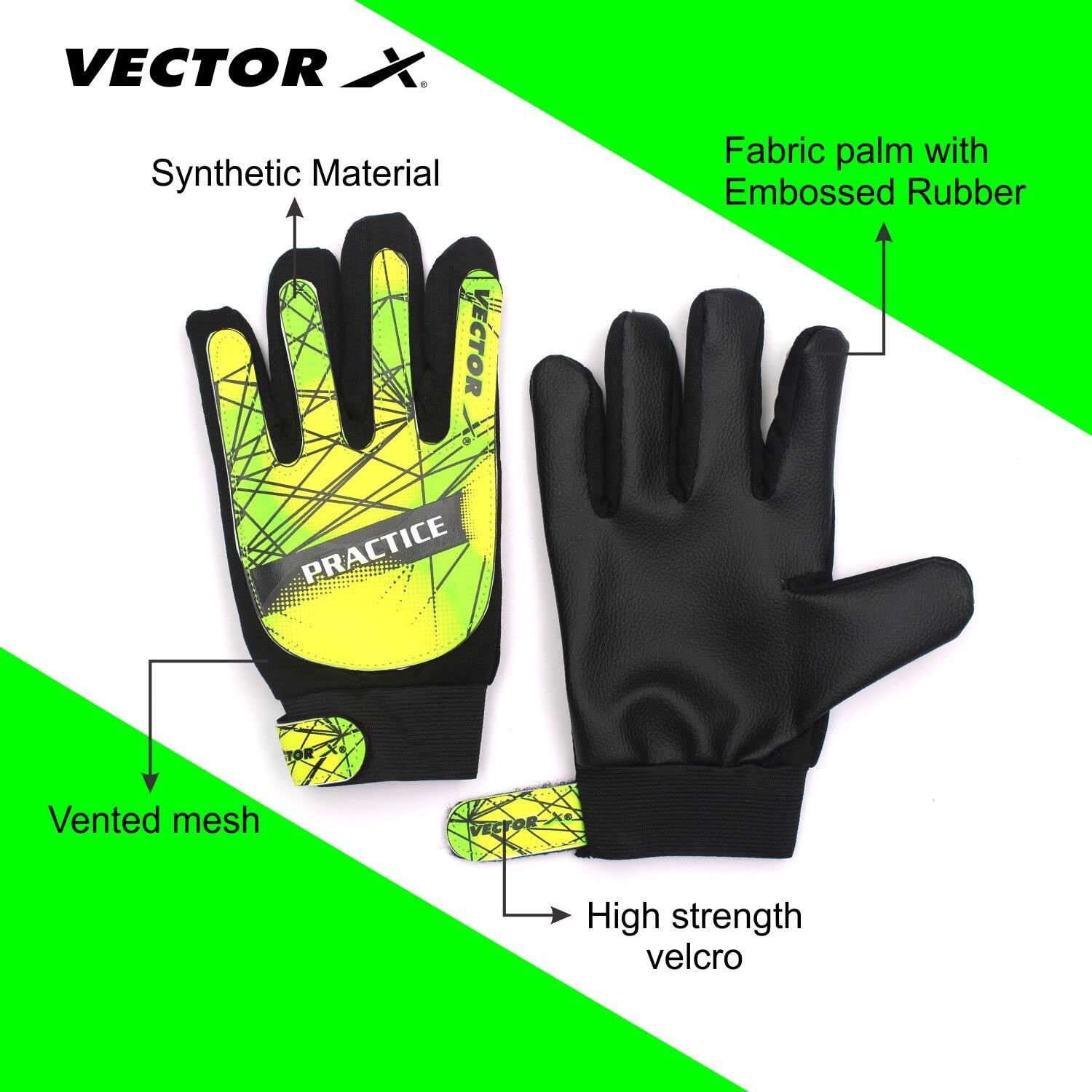 Vector X Torwart-Handschuhe, Schwarz-Grün | Größe 5 | Herren & Jungen 2/5