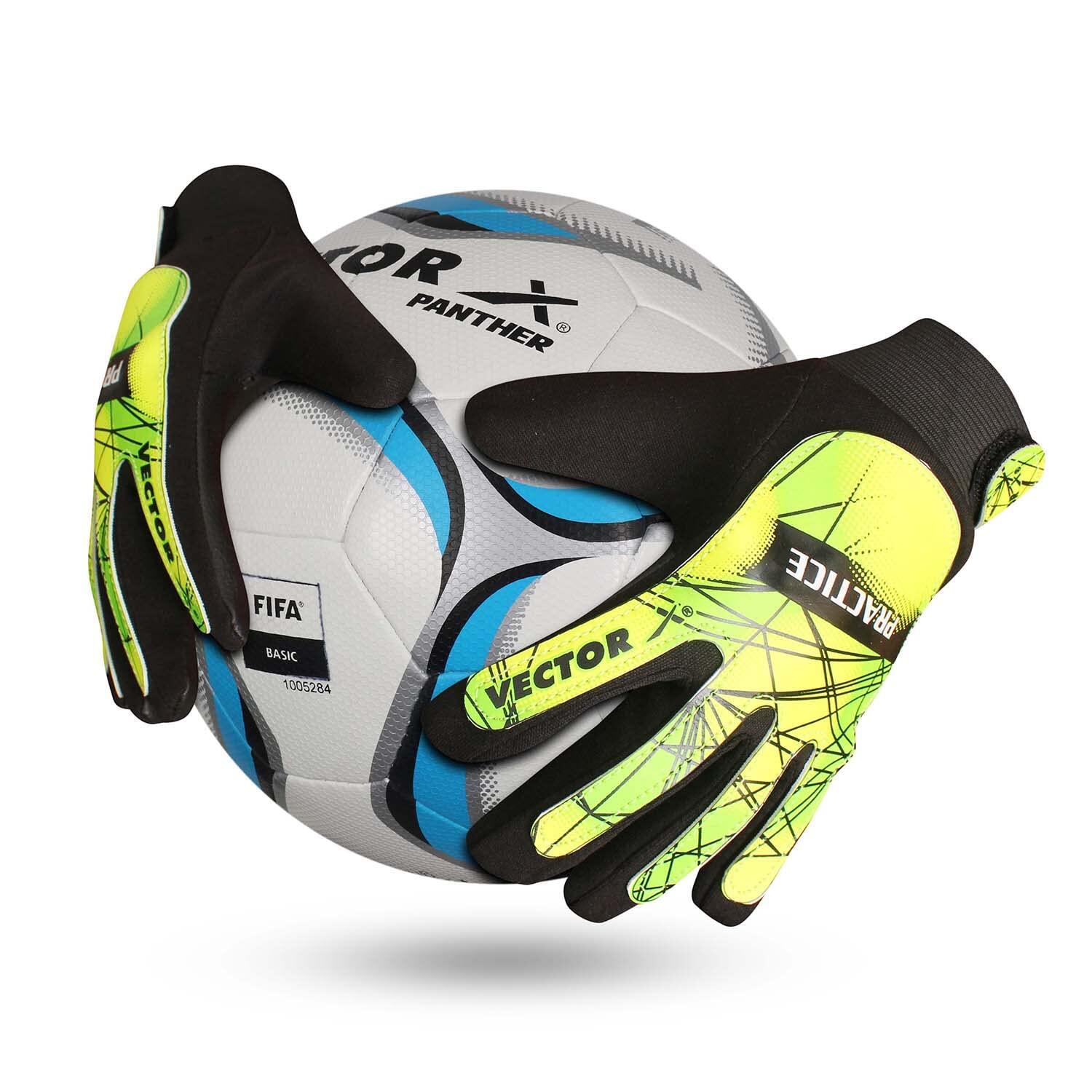Vector X Torwart-Handschuhe, Schwarz-Grün | Größe 5 | Herren & Jungen 4/5