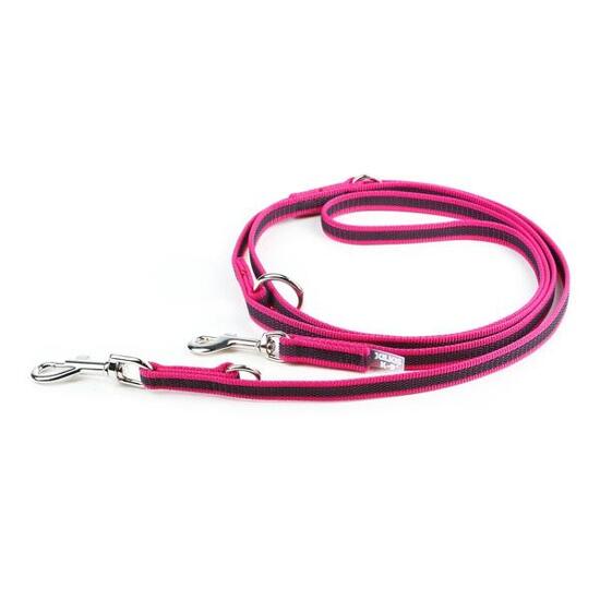 Laisse de sport anti-glisse Color & Gray 14mm x 2,2m ajustable à 3 anneaux, rose