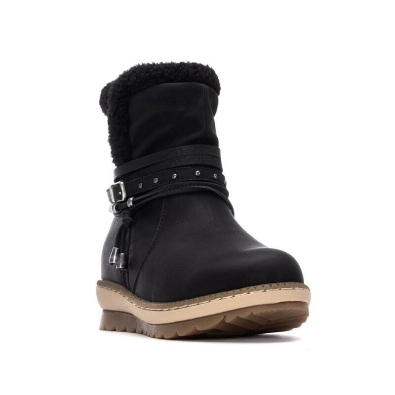 Botines Planos Mujer Refresh  Negro 3/4