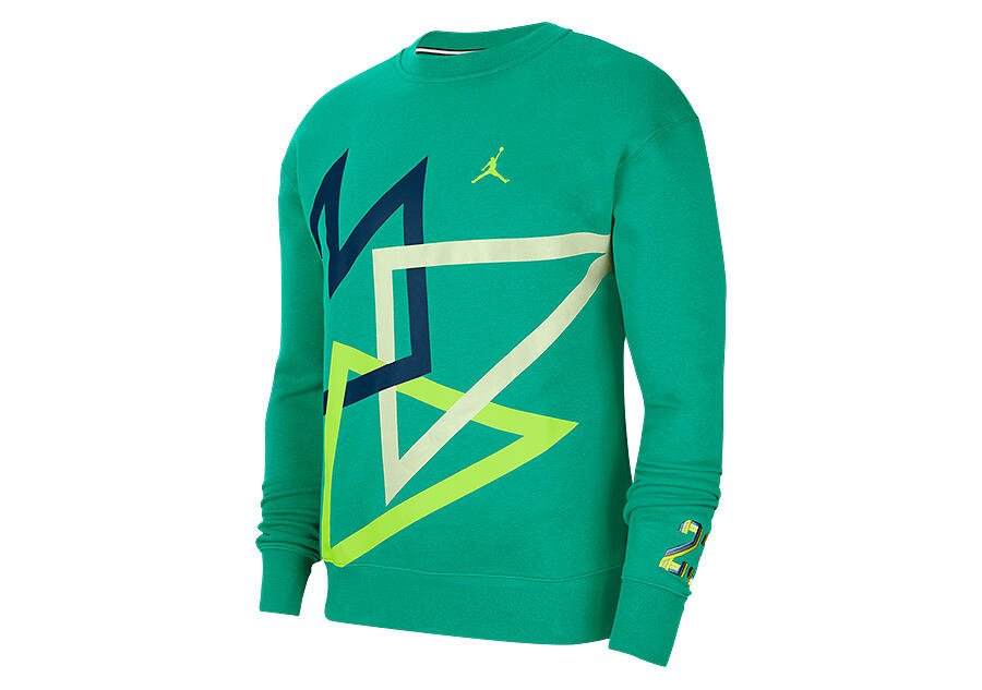 Bluza męska nike air jordan sport dna hbr fleece crew neptune green