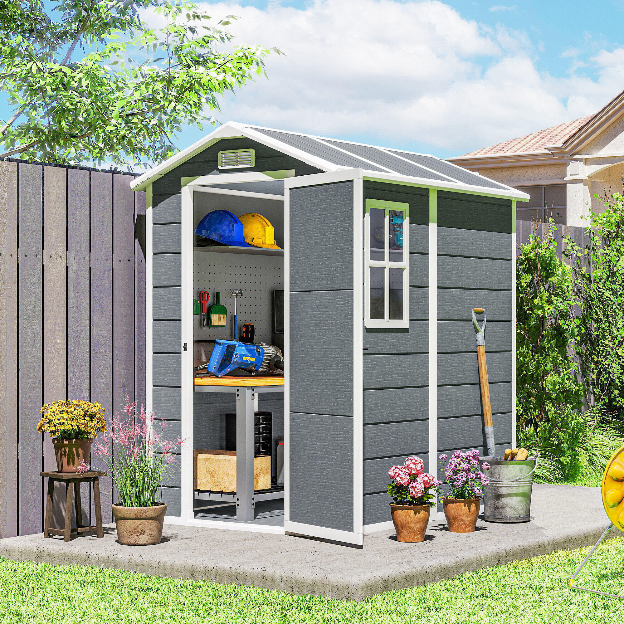 Outsunny Abrigo de Exterior 2,1 m² 131x186x198 cm Abrigo de Exterior 2/5