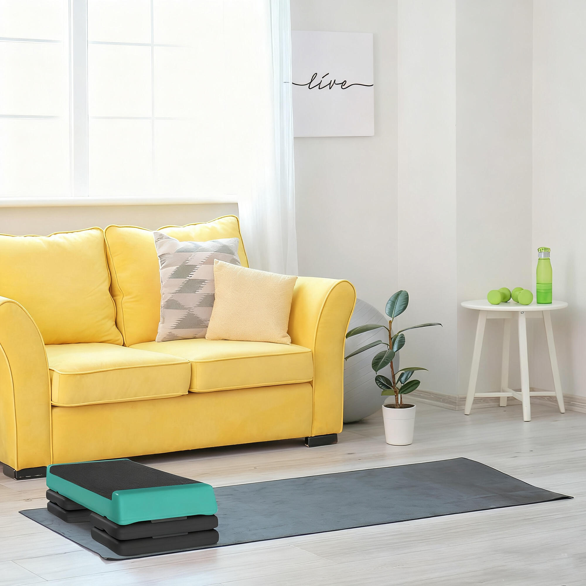 Step fitness 77x36x10,5/15,5/20,5 cm verde e preto SPORTNOW 2/5