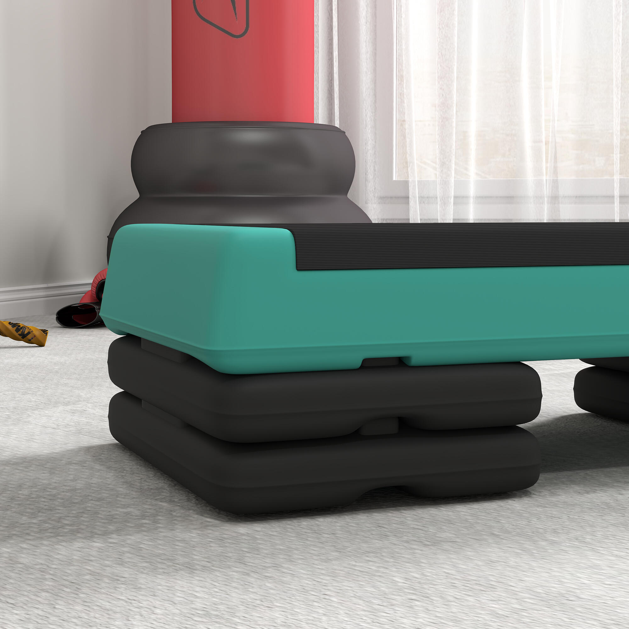 Step fitness 77x36x10,5/15,5/20,5 cm verde e preto SPORTNOW 5/5