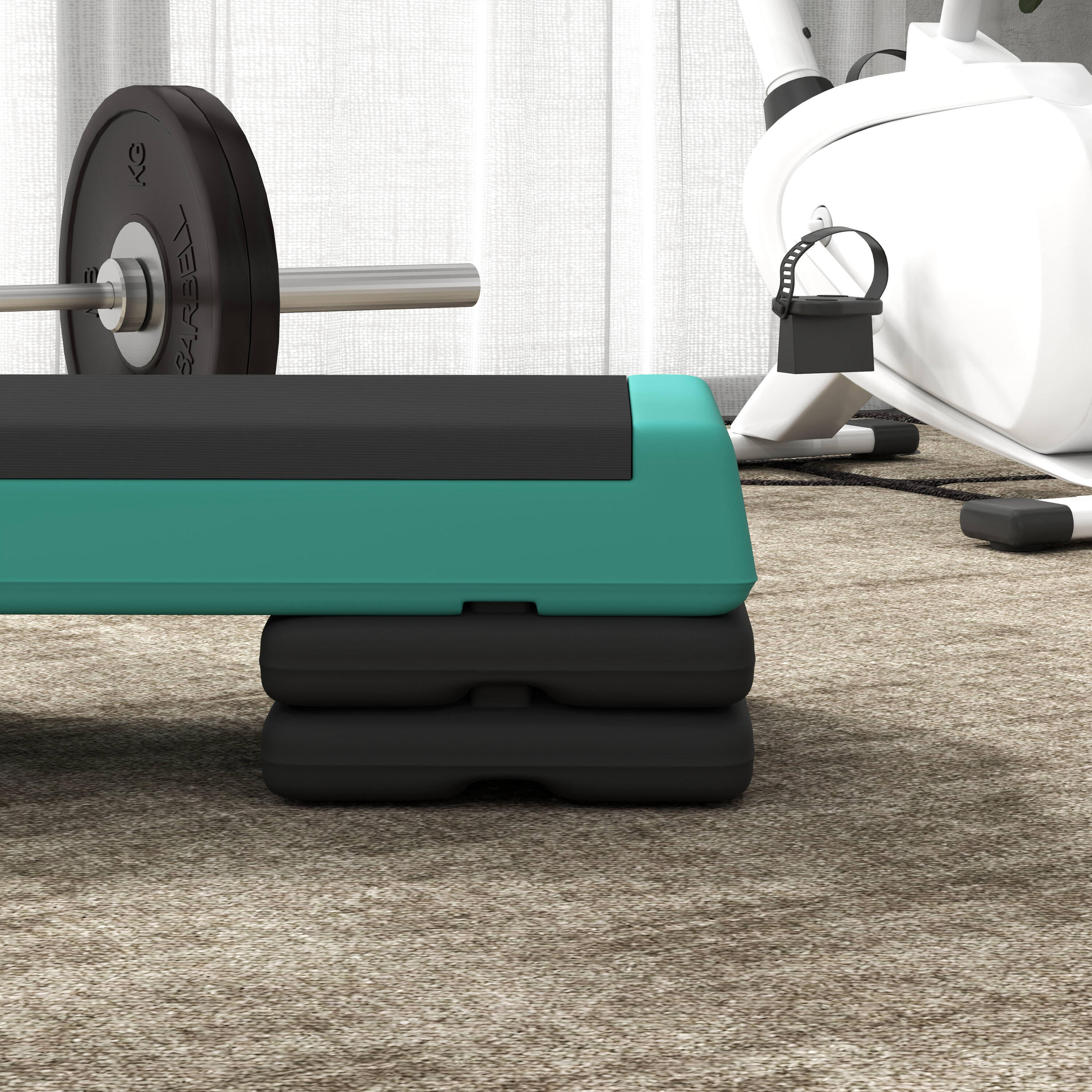 Step fitness 77x36x10,5/15,5/20,5 cm verde e preto SPORTNOW 4/5