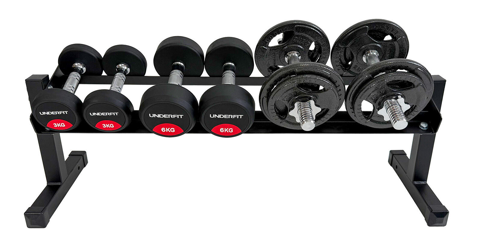 Stojak na hantle 2-poziomowy Compact UNDERFIT regulowana szerokość 150 kg 6/7