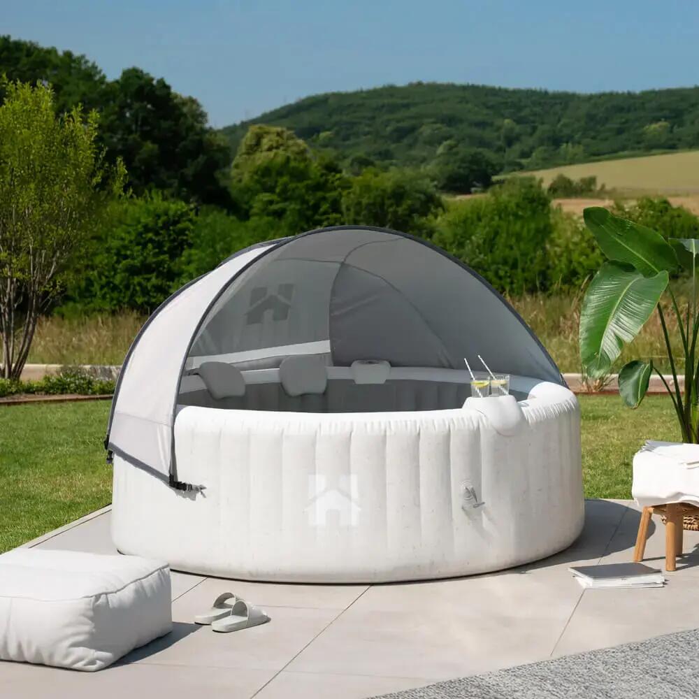 Outdoor Hot Tub SPLASH Ø208 cm, 6 persons, incl. accessories & sun canopy