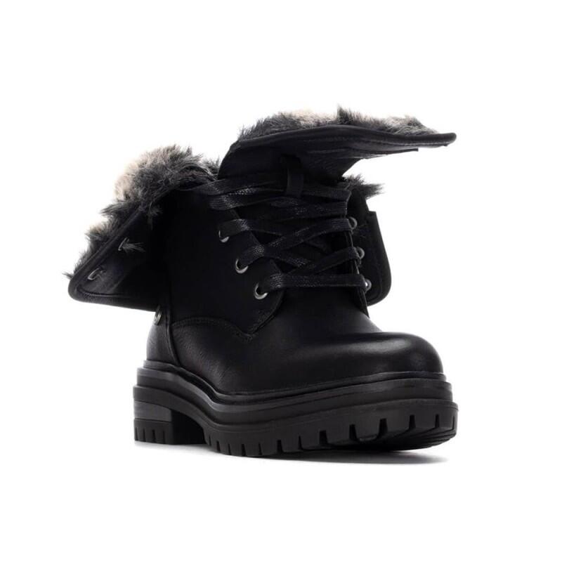 Botines Planos Mujer Refresh  Negro 3/4