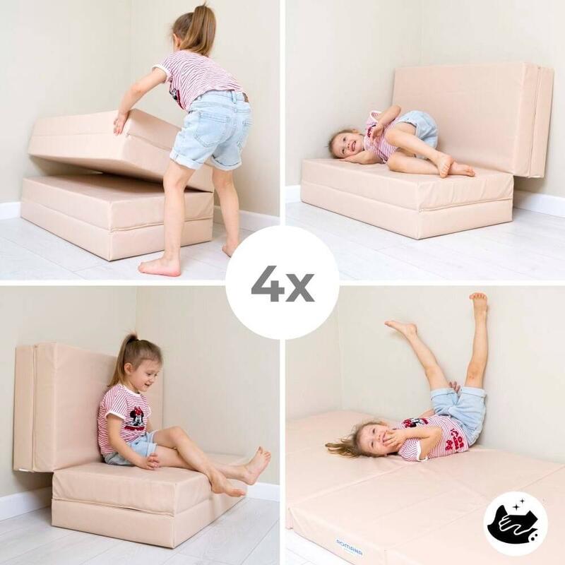 Copii Fitness Saltea Gimnastică Pliabilă 4 Secțiuni 200x100x10 cm Gri
