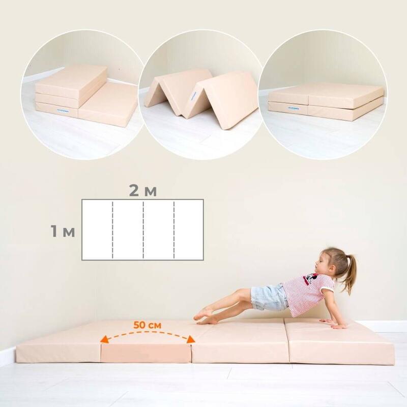 Copii Fitness Saltea Gimnastică Pliabilă 4 Secțiuni 200x100x10 cm Gri