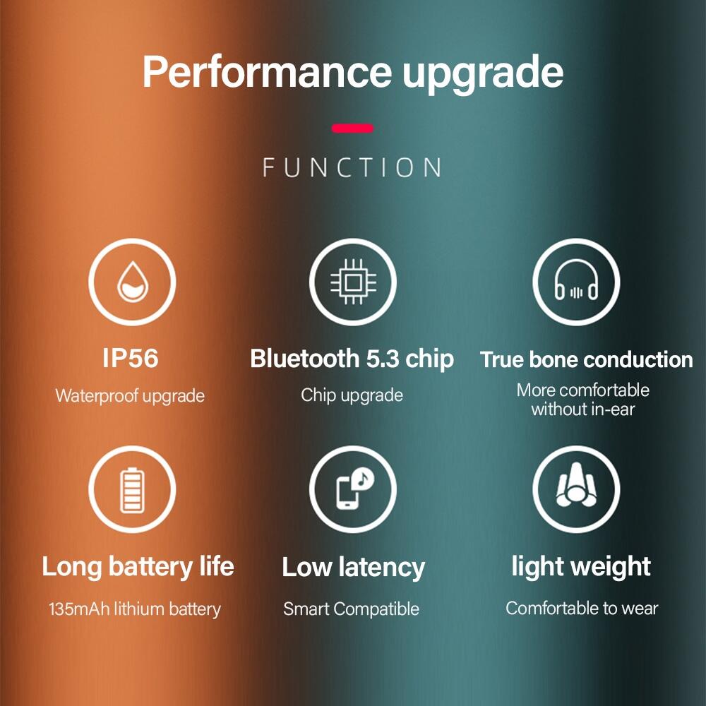 Lenovo X3 Pro fones Bluetooth 5.3 condução óssea c/ microfone preto 4/7