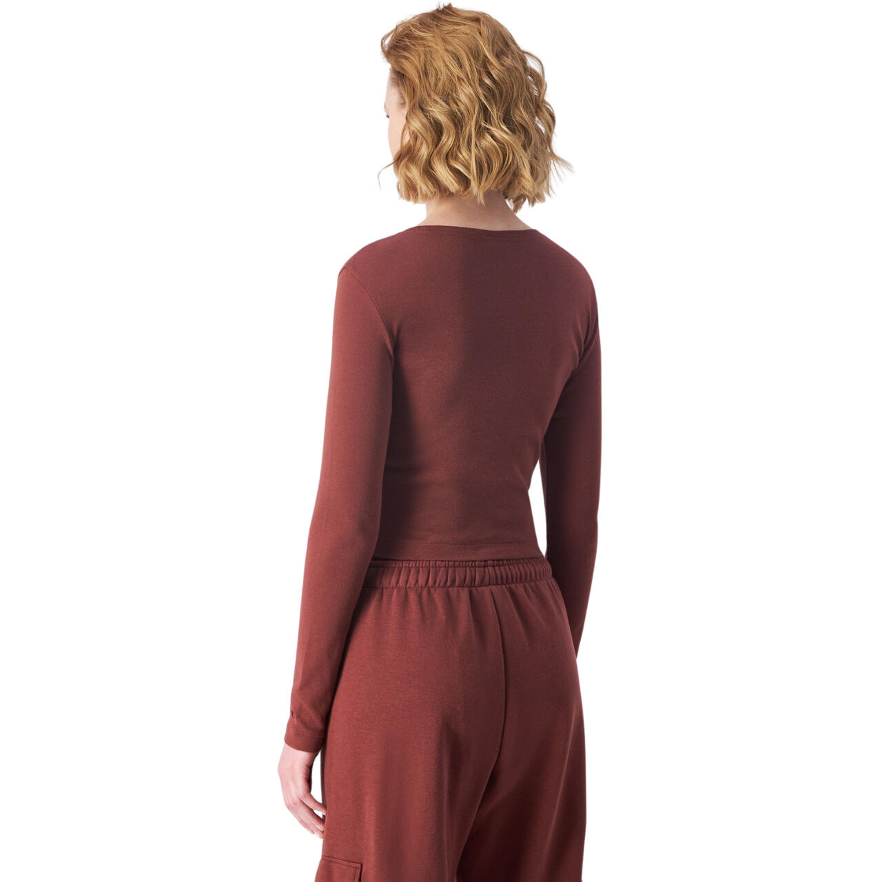 Top cropped a manica lunga Champion donna 100% cotone 3/5