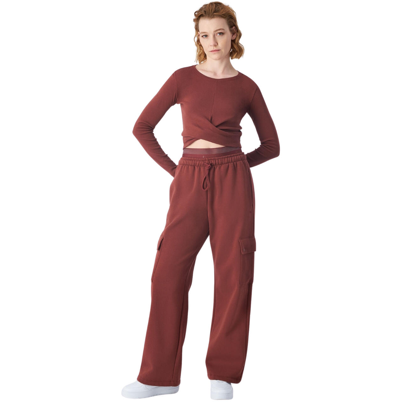 Top cropped a manica lunga Champion donna 100% cotone 4/5