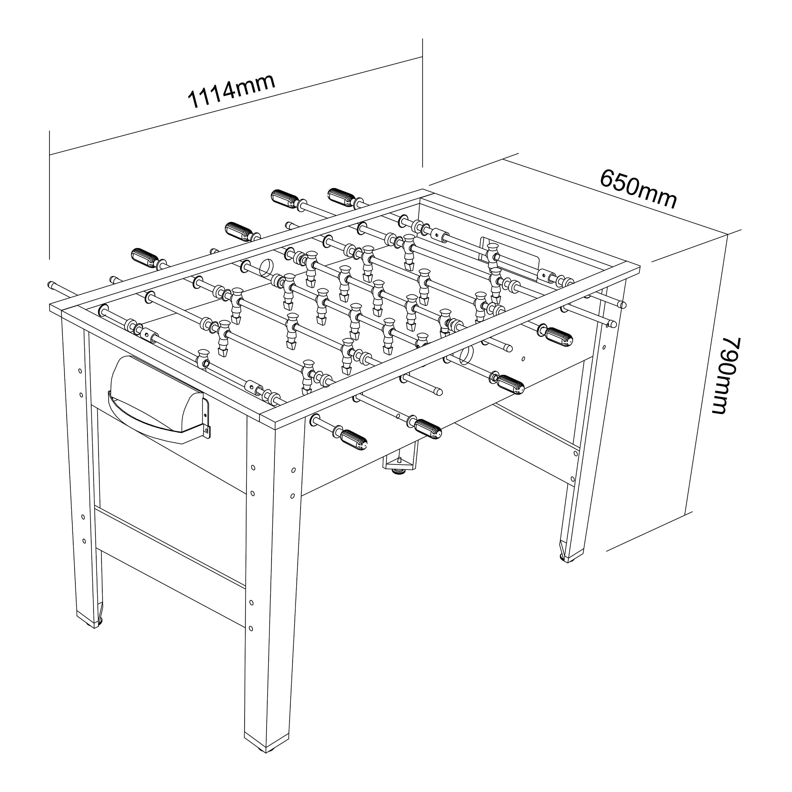 Table de Babyfoot Spin Kick | Accessoires inclus, Chêne/Noir 3/7