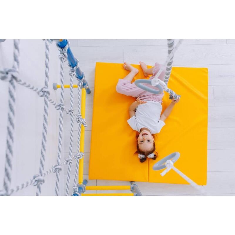 Saltea de gimnastică 100x100x10 două piese galben