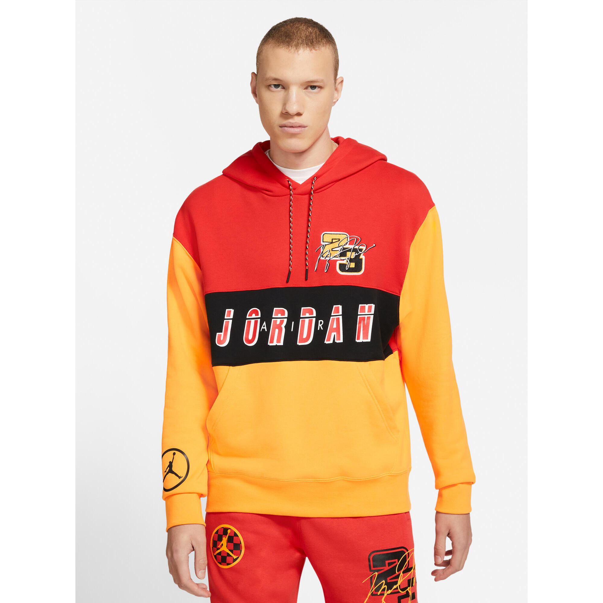 Bluza męska nike air jordan sport dna pullover hoodie chile red