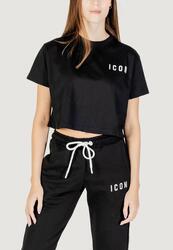 t-shirt crop top FEMME noir
