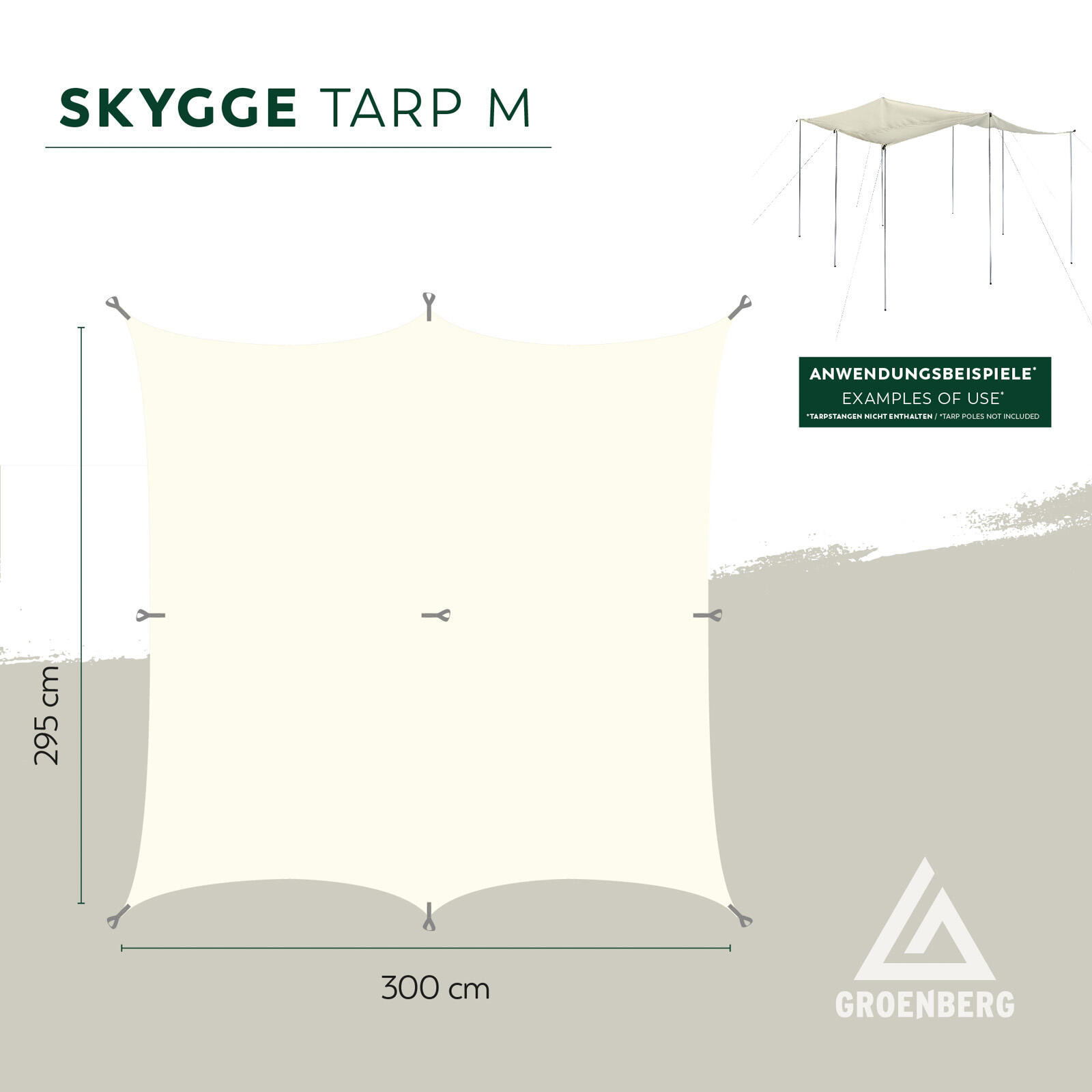 Tarp Skygge M Voile d'ombrage Camping Tente Brise-vent Outdoor Coton 2/4