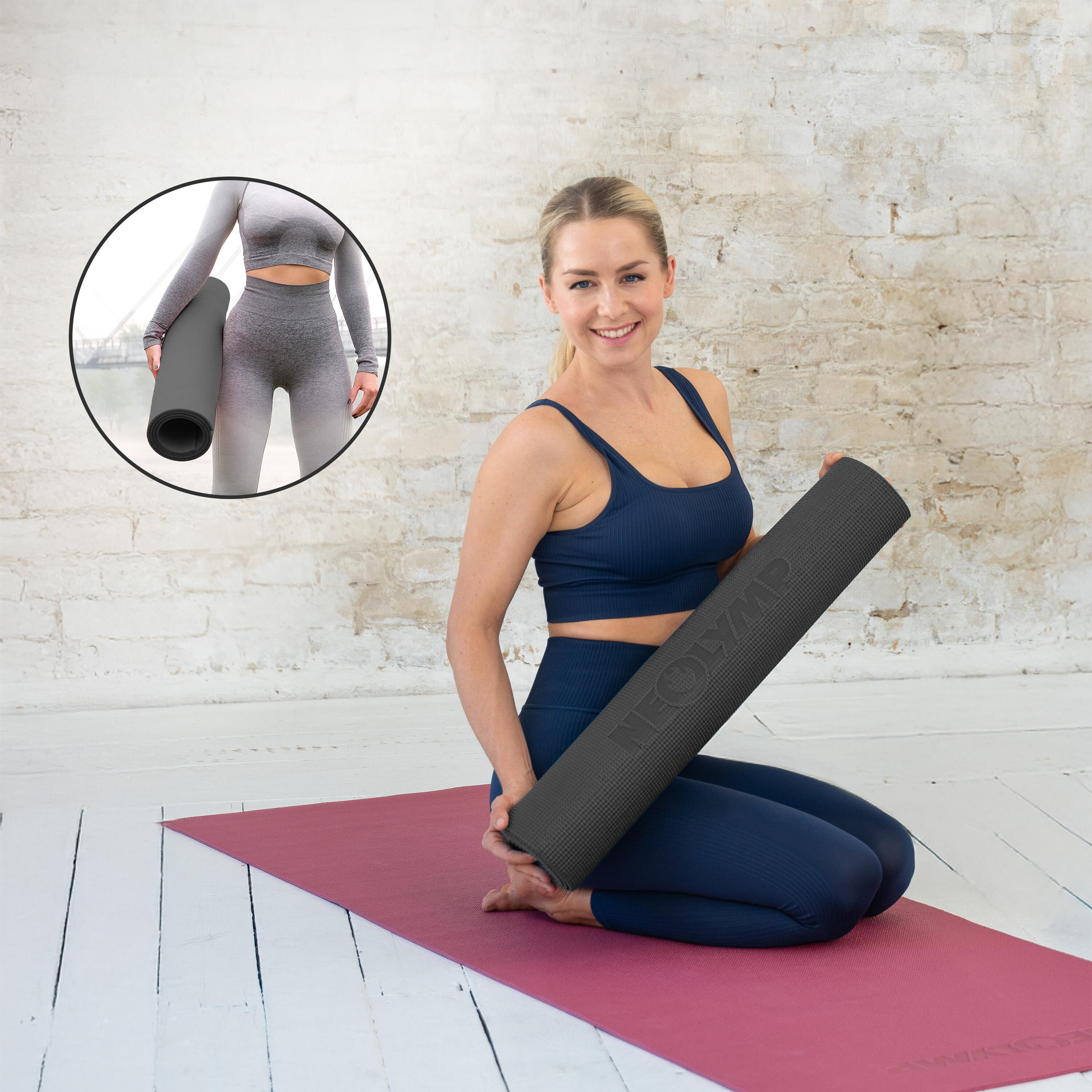 Rutschfeste Yoga- & Fitnessmatte 183x61cm – Gelenkschonend für Pilates & Workout 7/7
