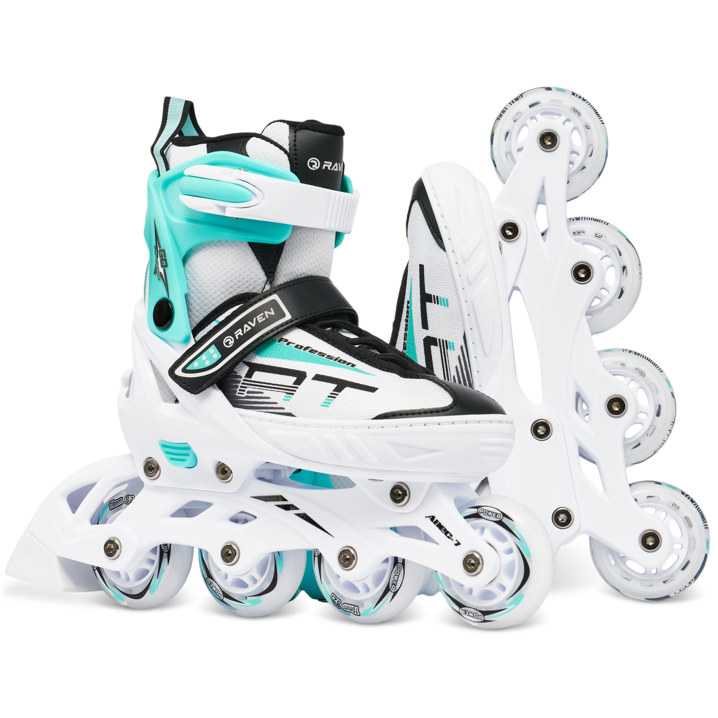 Patins em Linha ajustável Raven Profession Branco/Menta 2/5